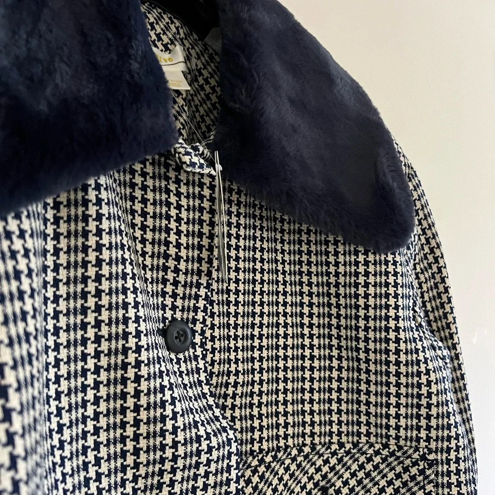 Anthropologie Maeve Tweed Faux Fur-Collar Jacket NWT - Picture 3 of 12